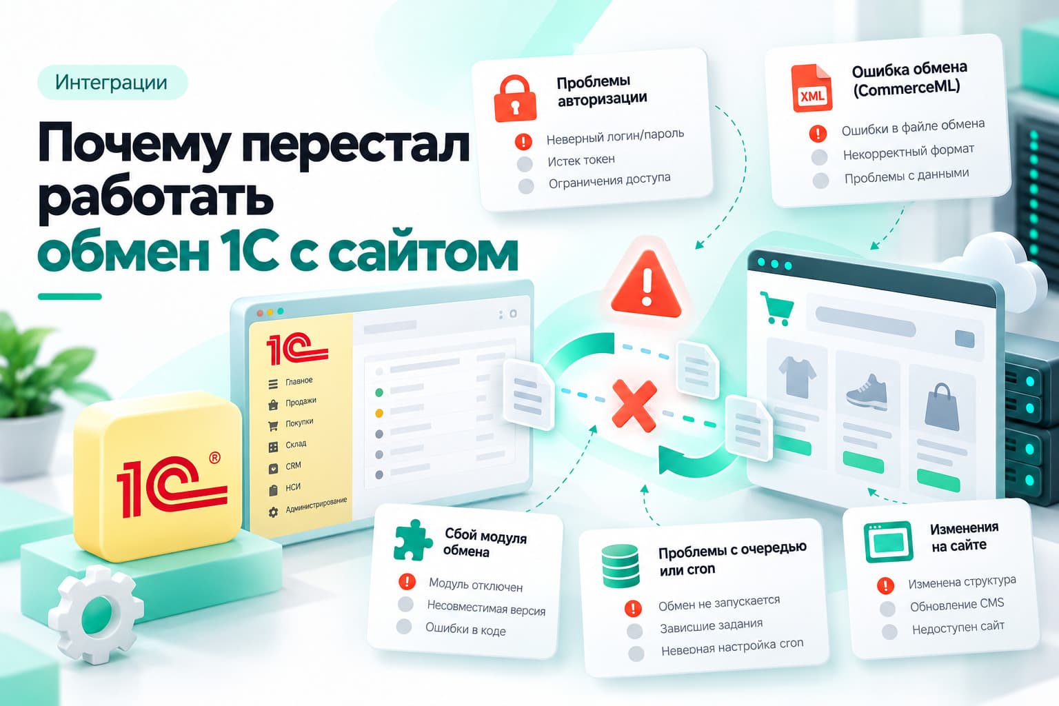 Почему перестал работать обмен 1С с сайтом