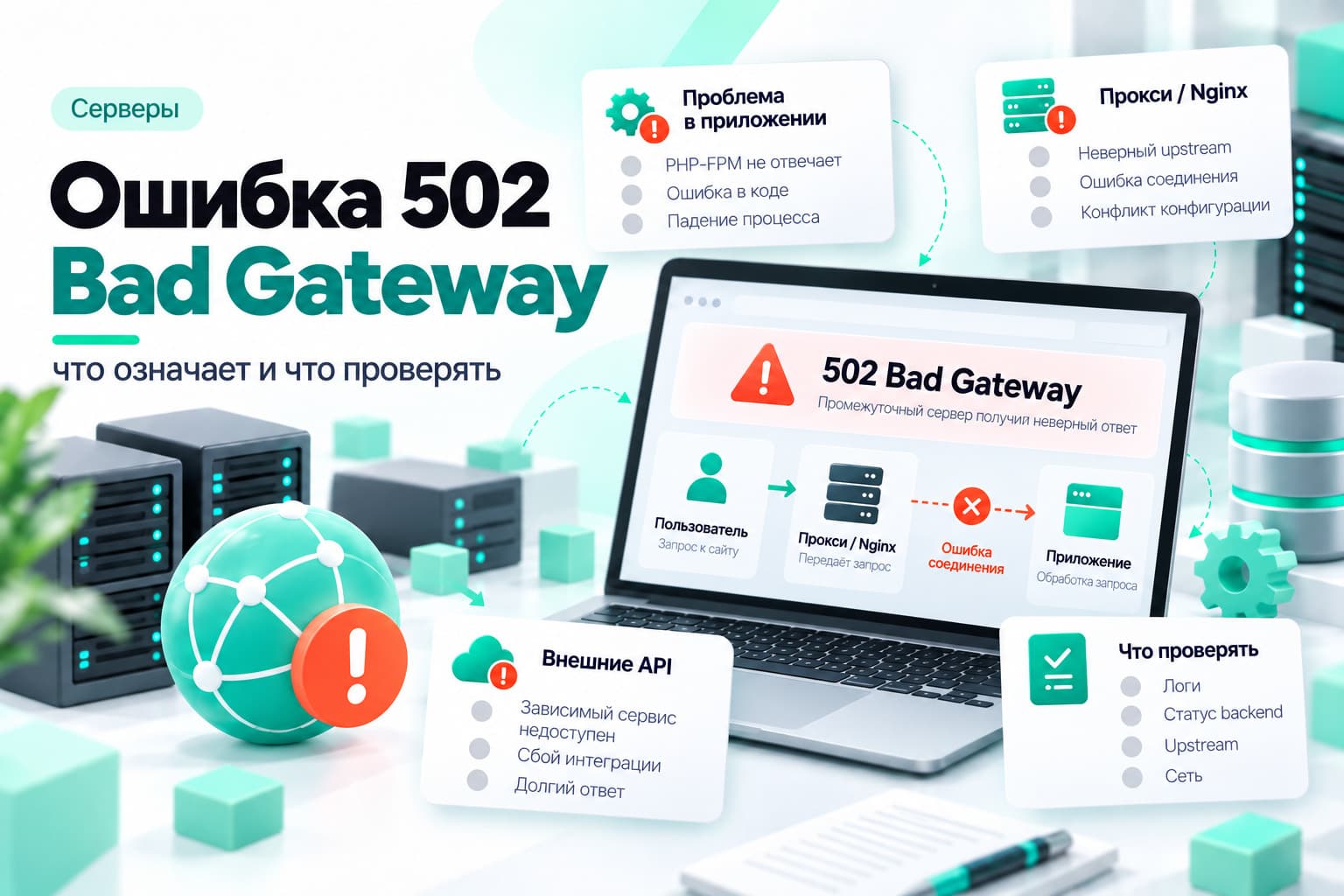 Ошибка 502 Bad Gateway: что означает и что проверять