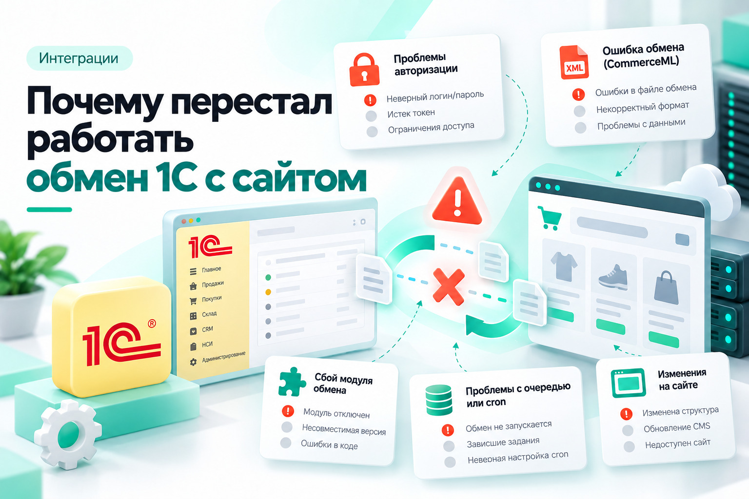 Почему перестал работать обмен 1С с сайтом